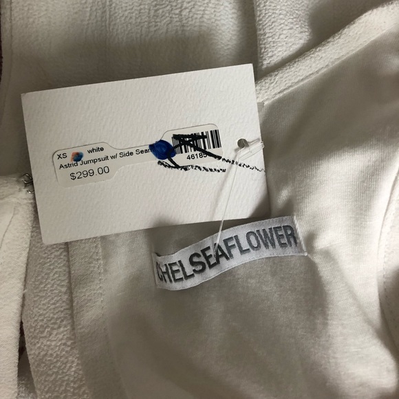 Chelsea Flower White Astrid Jumpsuit w Side Seam - Picture 5 of 8